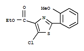4-Thiazolecarboxylicacid,5-chloro-2-(2-methoxyphenyl)-,ethylester(9ci)Structure,425392-47-8Structure 4-Thiazolecarboxylicacid,5-chloro-2-(2-methoxyphenyl)-,ethylester(9ci) Structure,425392-47-8Structure