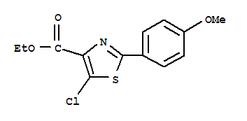 4-Thiazolecarboxylicacid,5-chloro-2-(4-methoxyphenyl)-,ethylester(9ci)Structure,425392-48-9Structure 4-Thiazolecarboxylicacid,5-chloro-2-(4-methoxyphenyl)-,ethylester(9ci) Structure,425392-48-9Structure