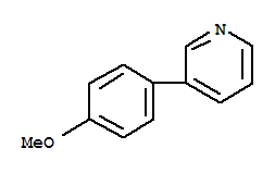 3-(4-甲氧基苯基)-吡啶結(jié)構(gòu)式_5958-02-1結(jié)構(gòu)式