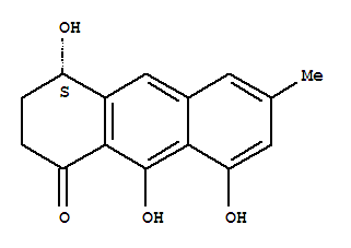 (4S)-3,4-二氫-4,8,9-三羥基-6-甲基蒽-1(2H)-酮結(jié)構(gòu)式_64284-37-3結(jié)構(gòu)式