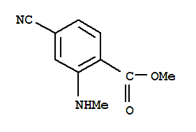 Benzoic acid, 4-cyano-2-(methylamino)-, methyl ester (9ci)Structure,64630-03-1Structure Benzoic acid, 4-cyano-2-(methylamino)-, methyl ester (9ci) Structure,64630-03-1Structure