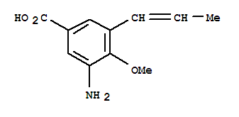 Benzoic acid, 3-amino-4-methoxy-5-(1-propenyl)-(9ci)Structure,706792-74-7Structure Benzoic acid, 3-amino-4-methoxy-5-(1-propenyl)-(9ci) Structure,706792-74-7Structure