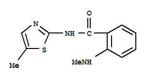 Benzamide, 2-(methylamino)-n-(5-methyl-2-thiazolyl)-(9ci)Structure,712309-17-6Structure Benzamide, 2-(methylamino)-n-(5-methyl-2-thiazolyl)-(9ci) Structure,712309-17-6Structure