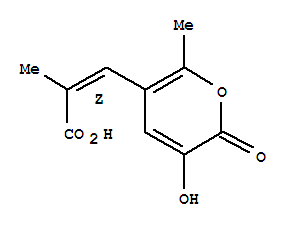 2-Propenoic acid, 3-(3-hydroxy-6-methyl-2-oxo-2h-pyran-5-yl)-2-methyl-, (2z)-(9ci)Structure,724458-98-4Structure 2-Propenoic acid, 3-(3-hydroxy-6-methyl-2-oxo-2h-pyran-5-yl)-2-methyl-, (2z)-(9ci) Structure,724458-98-4Structure