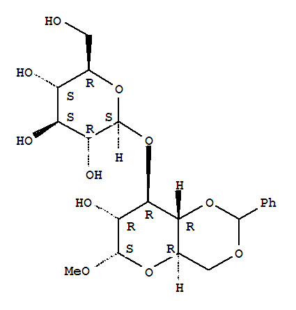 4,6-二-o-亞芐基-3-o-(β-d-吡喃葡萄糖苷)-α-d-吡喃葡萄糖苷甲酯結(jié)構(gòu)式_72656-05-4結(jié)構(gòu)式