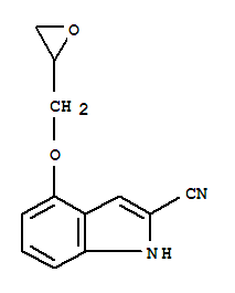 4-(2-Oxiranylmethoxy)-1h-indole-2-carbonitrileStructure,73907-82-1Structure 4-(2-Oxiranylmethoxy)-1h-indole-2-carbonitrile Structure,73907-82-1Structure
