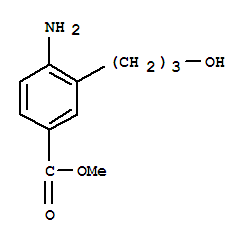 Benzoic acid, 4-amino-3-(3-hydroxypropyl)-, methyl ester (9ci)Structure,746622-08-2Structure Benzoic acid, 4-amino-3-(3-hydroxypropyl)-, methyl ester (9ci) Structure,746622-08-2Structure
