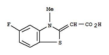 Acetic acid, (5-fluoro-3-methyl-2(3h)-benzothiazolylidene)-(9ci)Structure,749255-37-6Structure Acetic acid, (5-fluoro-3-methyl-2(3h)-benzothiazolylidene)-(9ci) Structure,749255-37-6Structure