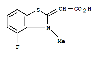 Acetic acid, (4-fluoro-3-methyl-2(3h)-benzothiazolylidene)-(9ci)Structure,749255-43-4Structure Acetic acid, (4-fluoro-3-methyl-2(3h)-benzothiazolylidene)-(9ci) Structure,749255-43-4Structure