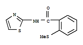 Benzamide, 2-(methylthio)-n-2-thiazolyl-(9ci)Structure,749887-64-7Structure Benzamide, 2-(methylthio)-n-2-thiazolyl-(9ci) Structure,749887-64-7Structure