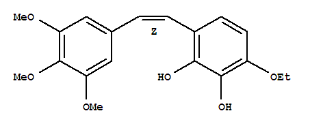 (Z)-3-乙氧基-6-(3,4,5-三甲氧基苯乙烯)-1,2-苯二醇結(jié)構(gòu)式_757996-17-1結(jié)構(gòu)式