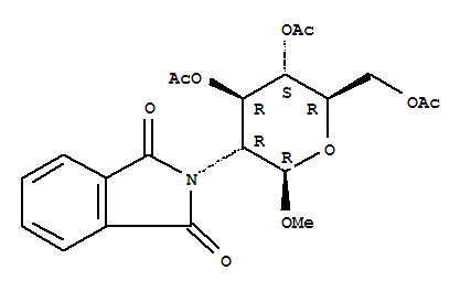 3,4,6-三-o-乙?；?2-脫氧-2-鄰苯二甲酰亞氨基-beta-d-吡喃葡萄糖苷甲酯結(jié)構(gòu)式_76101-13-8結(jié)構(gòu)式