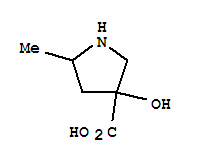 3-Pyrrolidinecarboxylic acid, 3-hydroxy-5-methyl-(9ci)Structure,764596-87-4Structure 3-Pyrrolidinecarboxylic acid, 3-hydroxy-5-methyl-(9ci) Structure,764596-87-4Structure