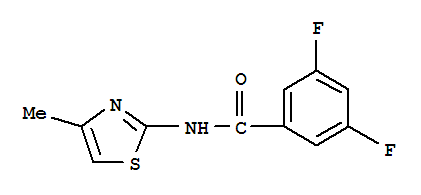 (9ci)-3,5-二氟-n-(4-甲基-2-噻唑)-苯甲酰胺結(jié)構(gòu)式_764692-53-7結(jié)構(gòu)式