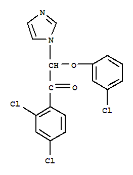 Ethanone, 2-(3-chlorophenoxy)-1-(2,4-dichlorophenyl)-2-(1h-imidazol-1-yl)-Structure,767234-92-4Structure Ethanone, 2-(3-chlorophenoxy)-1-(2,4-dichlorophenyl)-2-(1h-imidazol-1-yl)- Structure,767234-92-4Structure
