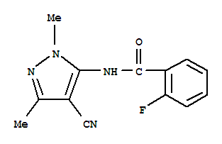 Benzamide, n-(4-cyano-1,3-dimethyl-1h-pyrazol-5-yl)-2-fluoro-(9ci)Structure,773140-12-8Structure Benzamide, n-(4-cyano-1,3-dimethyl-1h-pyrazol-5-yl)-2-fluoro-(9ci) Structure,773140-12-8Structure