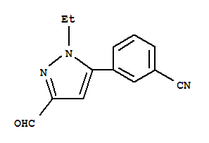 Benzonitrile, 3-(1-ethyl-3-formyl-1h-pyrazol-5-yl)-(9ci)Structure,777952-87-1Structure Benzonitrile, 3-(1-ethyl-3-formyl-1h-pyrazol-5-yl)-(9ci) Structure,777952-87-1Structure