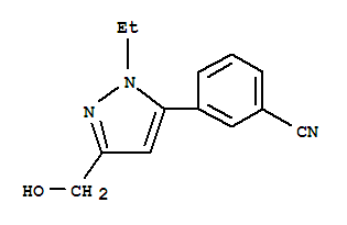 Benzonitrile, 3-[1-ethyl-3-(hydroxymethyl)-1h-pyrazol-5-yl]-(9ci) Structure,777952-88-2Structure