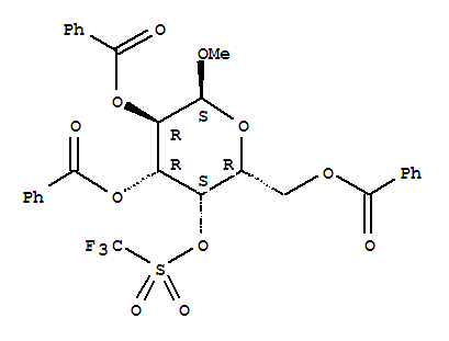 2,3,6-三-o-苯甲?；?4-o-三氟甲烷硫壬基-α-d-半乳糖吡喃糖苷甲酯結(jié)構(gòu)式_79580-70-4結(jié)構(gòu)式