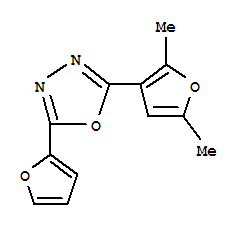 1,3,4-Oxadiazole,2-(2,5-dimethyl-3-furanyl)-5-(2-furanyl)-(9ci)Structure,796850-12-9Structure 1,3,4-Oxadiazole,2-(2,5-dimethyl-3-furanyl)-5-(2-furanyl)-(9ci) Structure,796850-12-9Structure