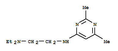 Pyrimidine, 4-(2-diethylaminoethylamino)-2,6-dimethyl-(4ci)Structure,811868-36-7Structure Pyrimidine, 4-(2-diethylaminoethylamino)-2,6-dimethyl-(4ci) Structure,811868-36-7Structure