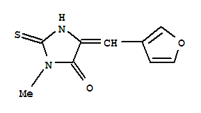 4-Imidazolidinone,5-(3-furanylmethylene)-3-methyl-2-thioxo-(9ci)Structure,827588-66-9Structure 4-Imidazolidinone,5-(3-furanylmethylene)-3-methyl-2-thioxo-(9ci) Structure,827588-66-9Structure