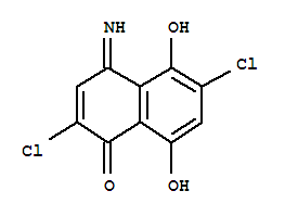 2,6-Dichloro-5,8-dihydroxy-4-imino-1(4h)-naphthalenoneStructure,828934-34-5Structure 2,6-Dichloro-5,8-dihydroxy-4-imino-1(4h)-naphthalenone Structure,828934-34-5Structure