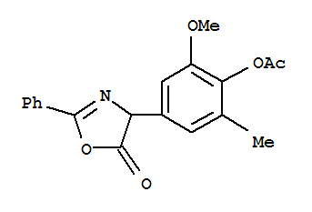 2-Oxazolin-5-one,4-(4-hydroxy-5-methoxy-m-tolyl)-2-phenyl-,acetate (ester) (5ci)Structure,855417-00-4Structure 2-Oxazolin-5-one,4-(4-hydroxy-5-methoxy-m-tolyl)-2-phenyl-,acetate (ester) (5ci) Structure,855417-00-4Structure