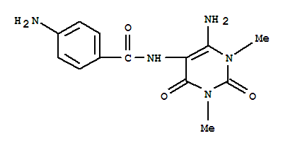 Benzamide,4-amino-n-(6-amino-1,2,3,4-tetrahydro-1,3-dimethyl-2,4-dioxo-5-pyrimidinyl)-Structure,856571-99-8Structure Benzamide,4-amino-n-(6-amino-1,2,3,4-tetrahydro-1,3-dimethyl-2,4-dioxo-5-pyrimidinyl)- Structure,856571-99-8Structure