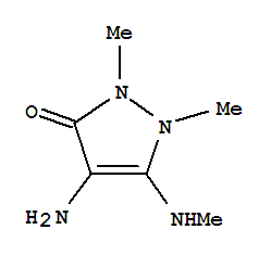 3H-pyrazol-3-one,4-amino-1,2-dihydro-1,2-dimethyl-5-(methylamino)-Structure,857036-00-1Structure 3H-pyrazol-3-one,4-amino-1,2-dihydro-1,2-dimethyl-5-(methylamino)- Structure,857036-00-1Structure
