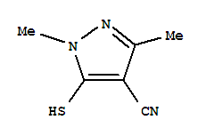 1H-pyrazole-4-carbonitrile, 5-mercapto-1,3-dimethyl-Structure,87573-92-0Structure 1H-pyrazole-4-carbonitrile, 5-mercapto-1,3-dimethyl- Structure,87573-92-0Structure