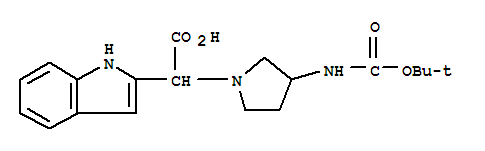 (3-Boc-氨基-1-吡咯烷)-(1H-吲哚-2-基)-乙酸結(jié)構(gòu)式_885276-31-3結(jié)構(gòu)式