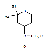 Ethanone, 2-chloro-1-(2-ethyltetrahydro-2-methyl-2h-thiopyran-4-yl)-(9ci)Structure,88653-81-0Structure Ethanone, 2-chloro-1-(2-ethyltetrahydro-2-methyl-2h-thiopyran-4-yl)-(9ci) Structure,88653-81-0Structure