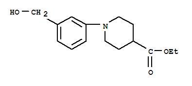 1-(3-羥基甲基苯基)-哌啶-4-羧酸乙酯結(jié)構(gòu)式_889956-03-0結(jié)構(gòu)式