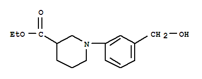 1-(3-羥基甲基苯基)-哌啶-3-羧酸乙酯結(jié)構(gòu)式_889956-11-0結(jié)構(gòu)式