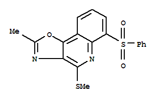 2-甲基-4-(甲基硫代)-6-(苯基磺?；?-噁唑并[4,5-c]喹啉結(jié)構(gòu)式_899793-18-1結(jié)構(gòu)式