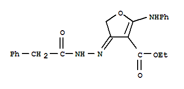 (9ci)-4,5-二氫-4-[(苯基乙?；?亞肼基]-2-(苯基氨基)-3-呋喃羧酸乙酯結構式_907556-79-0結構式
