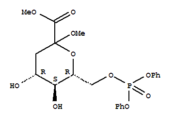 甲基3-脫氧-D-阿拉伯糖-2-吡喃庚酮糖酸甲酯7-(二苯基磷酸酯)結(jié)構(gòu)式_91382-79-5結(jié)構(gòu)式