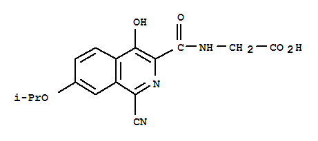 n-[[1-氰基-4-羥基-7-(1-甲基乙氧基)-3-異喹啉]羰基]-甘氨酸結(jié)構(gòu)式_945740-10-3結(jié)構(gòu)式