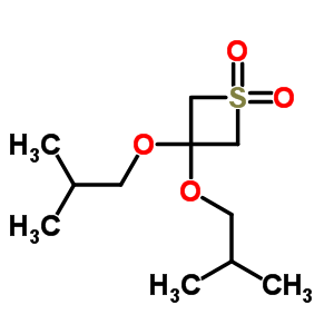 Thietane,3,3-bis(2-methylpropoxy)-, 1,1-dioxideStructure,10099-04-4Structure Thietane,3,3-bis(2-methylpropoxy)-, 1,1-dioxide Structure,10099-04-4Structure