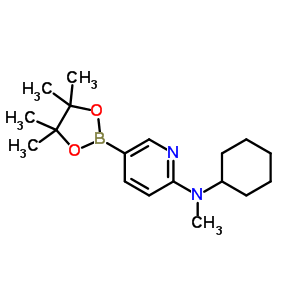 2-Pyridinamine, N-cyclohexyl-N-methyl-5-(4,4,5,5-tetramethyl-1,3,2-dioxaborolan-2-yl)-Structure,1073354-73-0Structure 2-Pyridinamine, N-cyclohexyl-N-methyl-5-(4,4,5,5-tetramethyl-1,3,2-dioxaborolan-2-yl)- Structure,1073354-73-0Structure