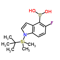 (1-(Tert-butyldimethylsilyl)-5-fluoro-1h-indol-4-yl)boronicacidStructure,1093066-72-8Structure (1-(Tert-butyldimethylsilyl)-5-fluoro-1h-indol-4-yl)boronicacid Structure,1093066-72-8Structure