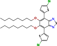 4,7-雙(5-溴噻吩-2-基)-5,6-雙(辛基氧基)苯并[c] [1,2,5]噻二唑結(jié)構(gòu)式_1192352-10-5結(jié)構(gòu)式