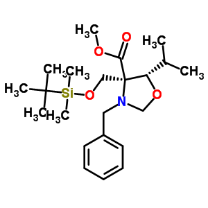 (4R,5s)-3-n-benzyl-4-(tert-butyldimethylsilyloxymethyl)-5-isopropyloxazolidine-4-carboxylic acid methyl esterStructure,145451-93-0Structure (4R,5s)-3-n-benzyl-4-(tert-butyldimethylsilyloxymethyl)-5-isopropyloxazolidine-4-carboxylic acid methyl ester Structure,145451-93-0Structure