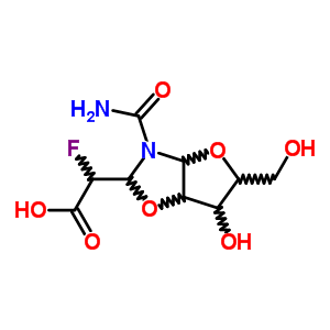 (8ci)-3-氨基甲酰-a-氟六氫-6-羥基-5-(羥基甲基)-呋喃并[2,3-d]噁唑-2-乙酸結(jié)構(gòu)式_14698-18-1結(jié)構(gòu)式