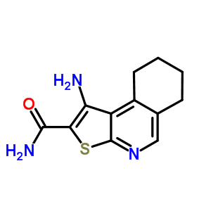 1-氨基-6,7,8,9-四氫噻吩并[2,3-c]異喹啉-2-甲酰胺結(jié)構(gòu)式_155412-95-6結(jié)構(gòu)式