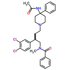 N-4-(4-乙酰氨基-4-苯基-1-哌啶)-2-(3,4-二氯苯基)丁基-N-甲基-苯甲酰胺結(jié)構(gòu)式_159125-41-4結(jié)構(gòu)式