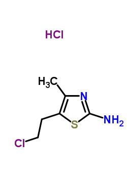 2-Thiazolamine,5-(2-chloroethyl)-4-methyl-, hydrochloride (1:1)Structure,15913-44-7Structure 2-Thiazolamine,5-(2-chloroethyl)-4-methyl-, hydrochloride (1:1) Structure,15913-44-7Structure