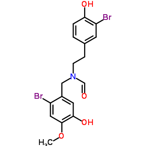 N-(3-溴-4-羥基苯乙基)-N-(2-溴-5-羥基-4-甲氧基芐基)甲酰胺結(jié)構(gòu)式_162334-97-6結(jié)構(gòu)式