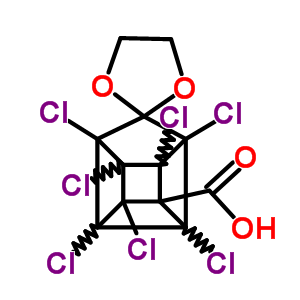 1,3,4,5,6,8,9-七氯-螺[1,3-二氧戊環(huán)-2,7-五環(huán)[4.3.0.02,5.03,9.04,7]壬烷]-2-羧酸結構式_1659-90-1結構式